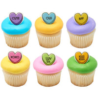 Thumbnail for Cartoon Conversation Hearts Cupcake Topper - Cool Mom Sprinkles