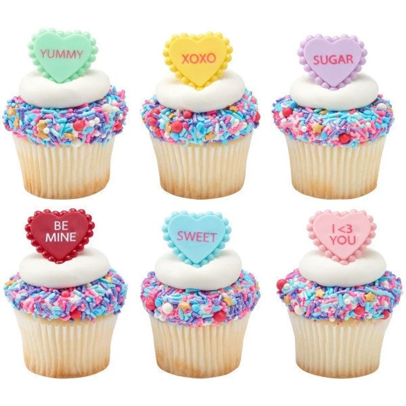 Conversation Heart Ring Toppers - Cool Mom Sprinkles