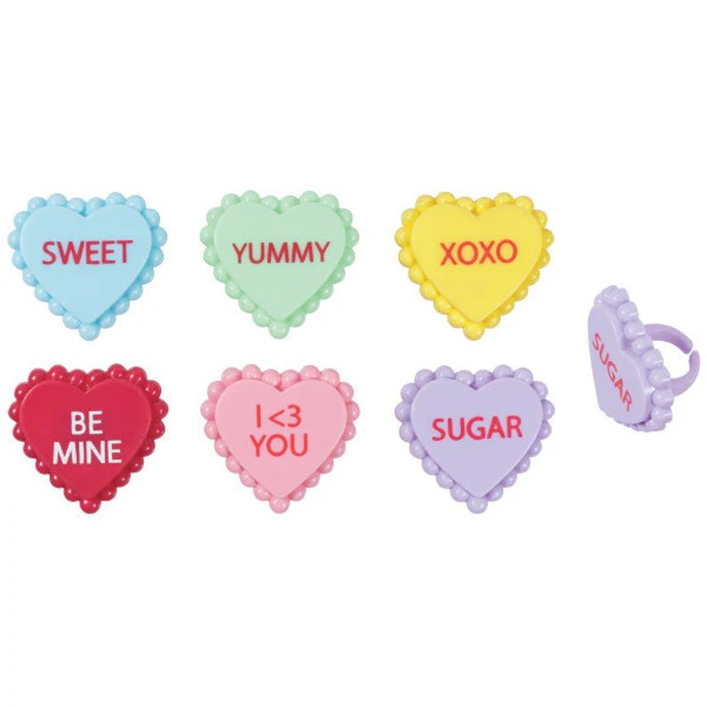 Conversation Heart Ring Toppers - Cool Mom Sprinkles