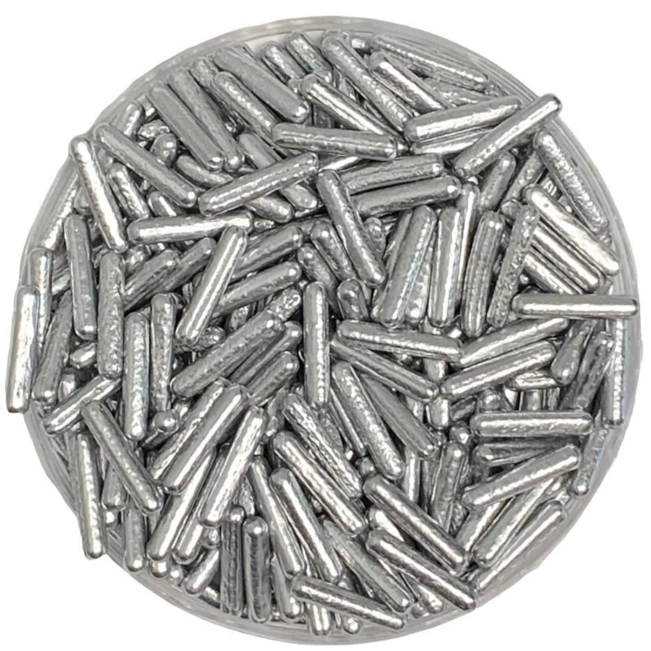 Metallic Silver Rod Sprinkles - Cool Mom Sprinkles