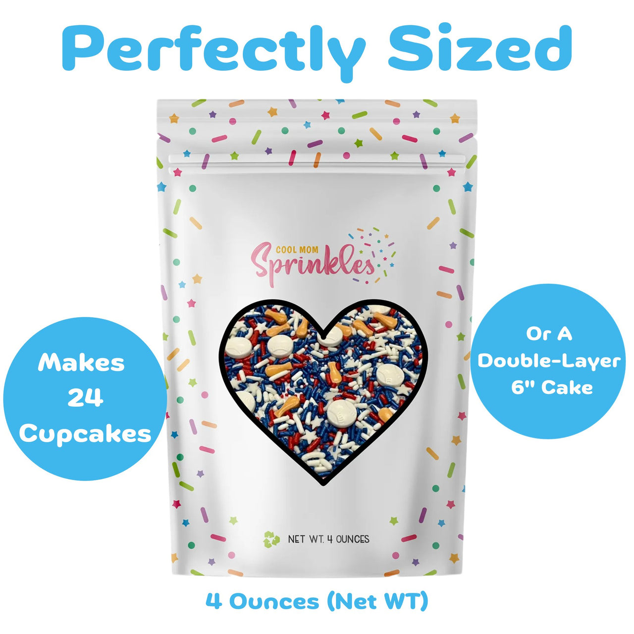 Patriotic Baseball Sprinkles Mix - Cool Mom Sprinkles